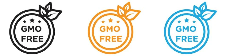 Gmo free vector logo set collection for web app ui Stock Illustration