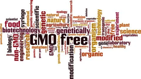 GMO free word cloud Stock Illustration