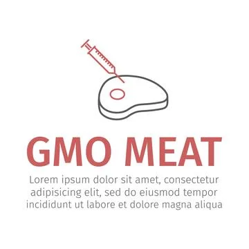 GMO meat line icon.. Vector sign for web graphic. Stock Illustration
