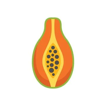 Gmo papaya icon flat vector. Agriculture food 스톡 일러스트