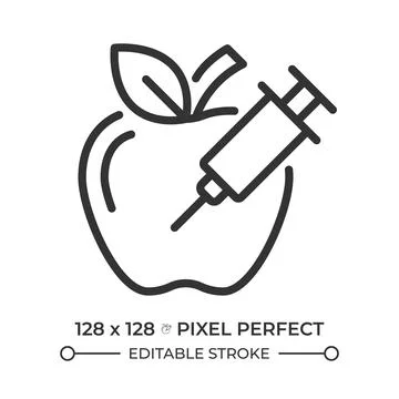 GMO pixel perfect simple line icon Stock Illustration