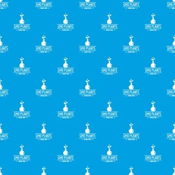 Gmo plant pattern vector seamless blue Stock Illustration