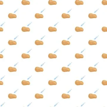 Gmo potato injection pattern for agriculture science 库存插图