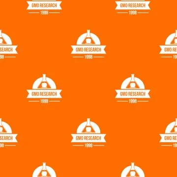 Gmo research badge pattern vector orange Stock Illustration