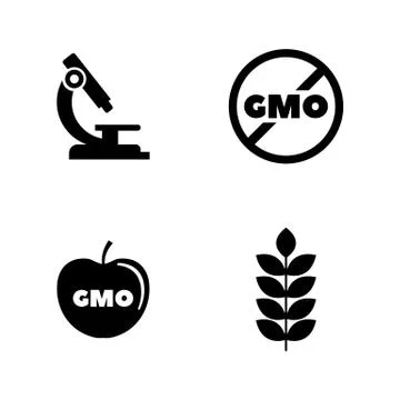 Gmo. Simple Related Vector Icons Stock Illustration