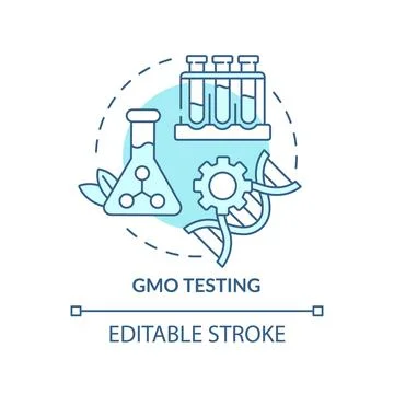 GMO testing turquoise concept icon Stock Illustration