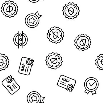 Gmp Certified Mark Vector Seamless Pattern Stockillustratie