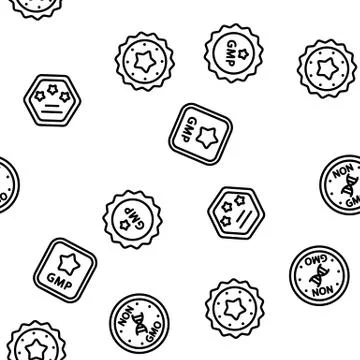 Gmp Certified Mark Vector Seamless Pattern Stockillustratie