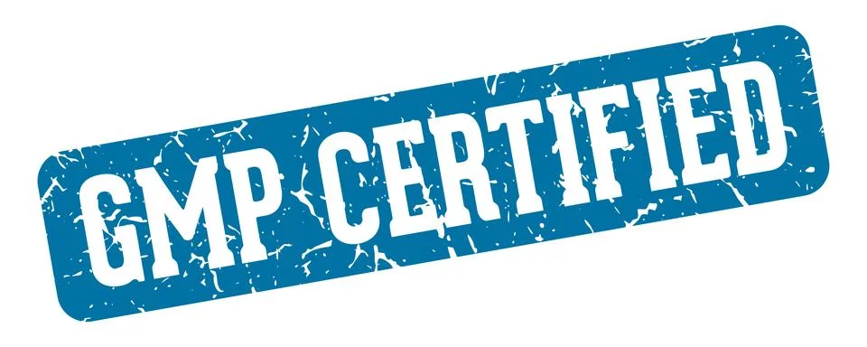 Gmp certified rectangular sign. gmp certified stamp Stock Illustration