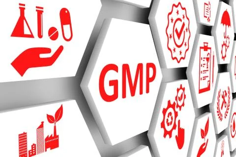 GMP concept cell background 3d illustration Stock Illustration