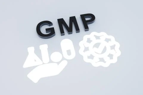 GMP concept text sunlight 3D illustration Stock Illustration