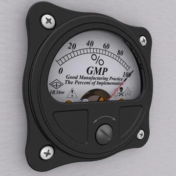 GMP. Good Manufacturing Practice indicator. The percent of implementation イラスト素材