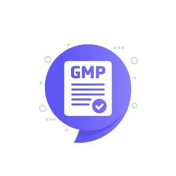 GMP vector icon, Good Manufacturing Practice Stock Illustration