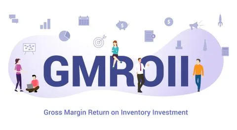 Gmroii gross margin return on inventory investment concept with big word or t Stock Illustration