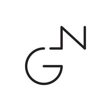 Gn initial letter vector logo 库存插图