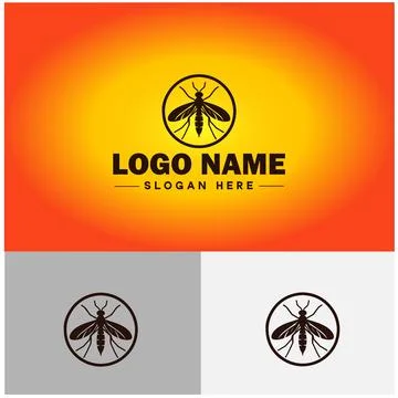 Gnat logo vector art icon graphics for business brand icon mosquito logo te.. Stock Illustration