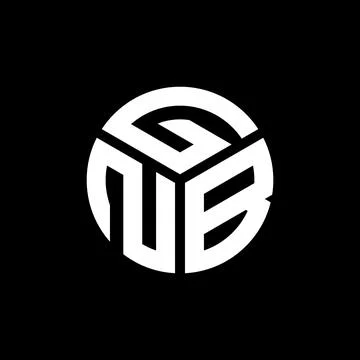 GNB letter logo design on black background. GNB creative initials letter logo Illustrazione stock