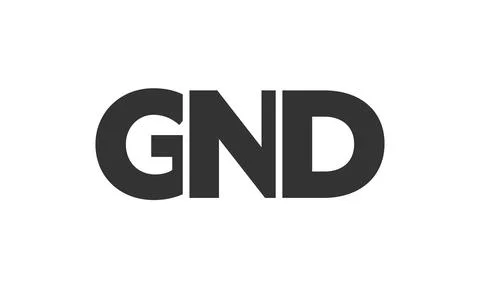 GND logo design template with strong and modern bold text. Initial based ve.. Illustrazione stock