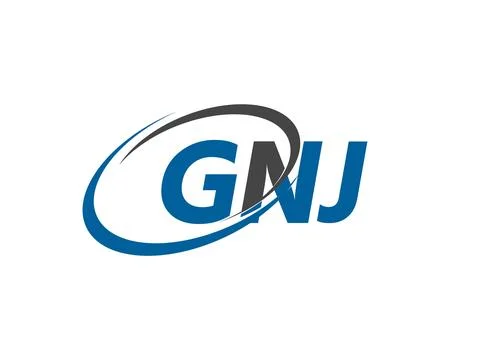 GNJ letter creative modern elegant swoosh logo design Stock Illustration