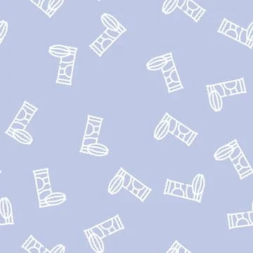 Gnocchetti sardi pasta line vector seamless pattern Stock Illustration