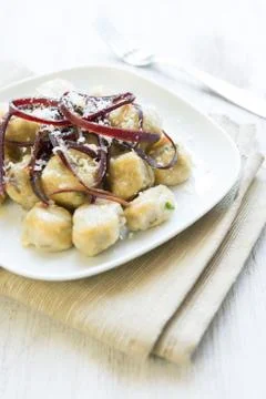 Gnocchi with mint Stock Photos