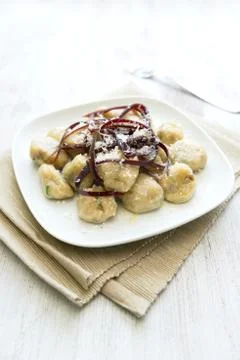 Gnocchi with mint Stock Photos