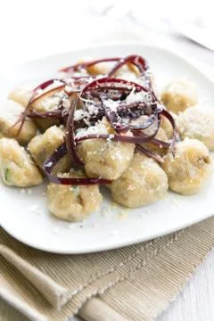 Gnocchi with mint Stock Photos