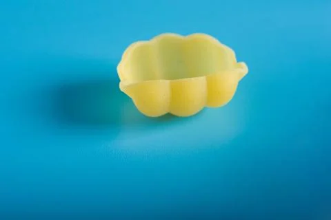 Gnocchi pasta pattern on a blue background Stock Photos