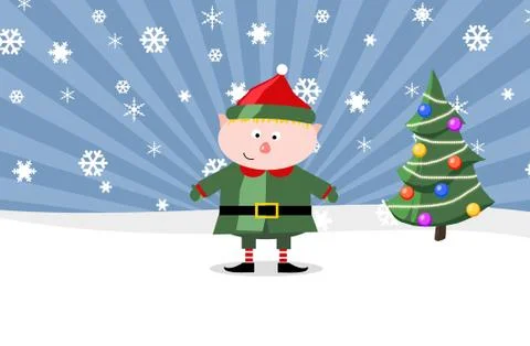 Gnom with a Christmass tree Stock Photos