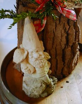 Gnome on Barrel Stock Photos