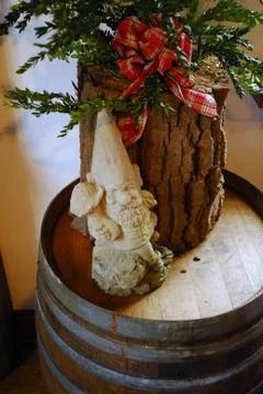 Gnome on barrel Stock Photos