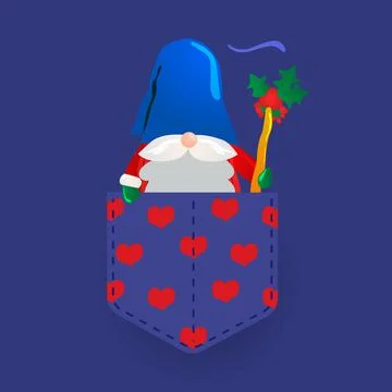 Gnome character in pocket design vector 02 Stock Illustration