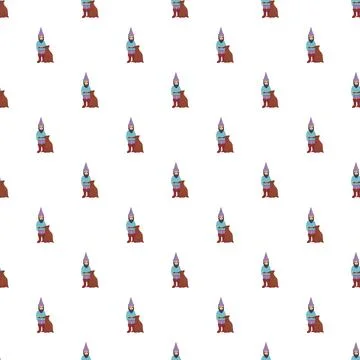Gnome dwarf with sack pattern background illustration Stock Illustration