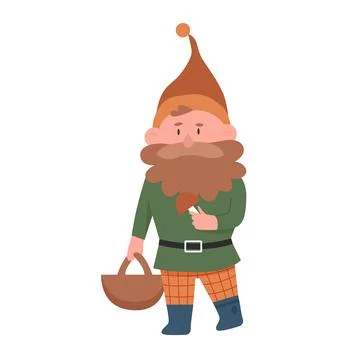 Gnome with mushroom Illustration