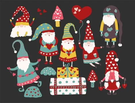 Gnome vector seamless pattern Stock Illustration