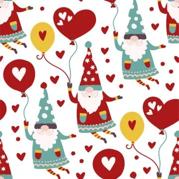 Gnome vector seamless pattern Illustrazione stock