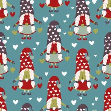 Gnome vector seamless pattern Stock-Illustration