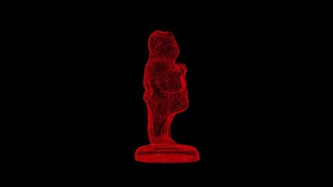Gnome. Wireframe low poly mesh. 3D Rendering Stock Illustration