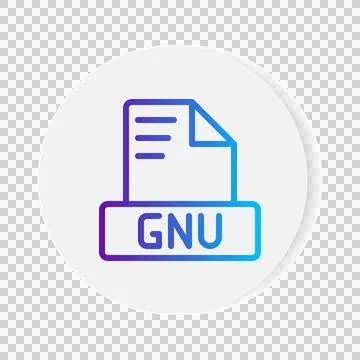 Gnu document format file icon. with gradient outlines. vector illustration. Stock Illustration