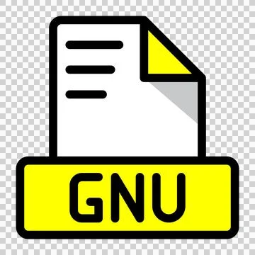 Gnu file icon colorful style design. document format text file icons, Extension Illustrazione stock
