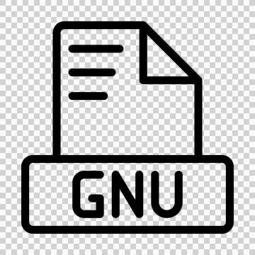 Gnu File Icon. Outline file extension. icons file format symbols.  Stock Illustration