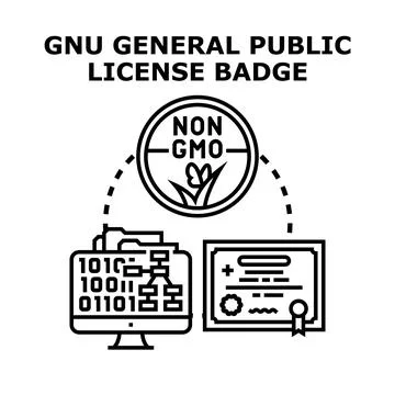 Gnu general public license badge concept illustration Stockillustratie