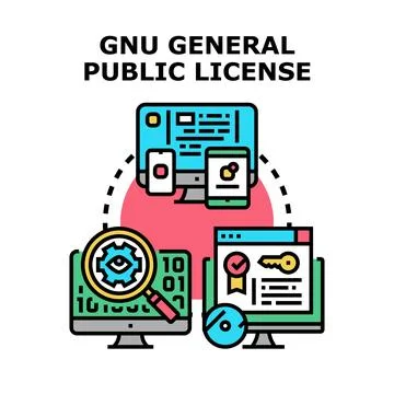 Gnu general public license concept illustration Stock Illustration