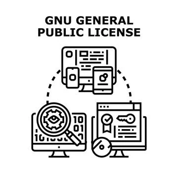 Gnu general public license concept illustration Stock Illustration