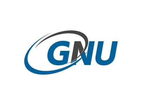 GNU letter creative modern elegant swoosh logo design Stock Illustration