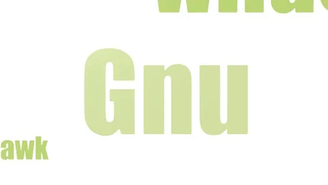 Gnu Word Cloud Animated On White Background Stock Footage 107204568