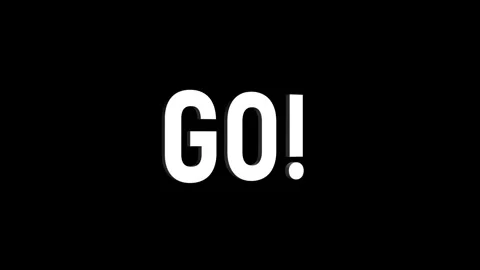 Go 3d text animation with horizontally word rotating effect. go! streaming .. Stock Footage 313794231