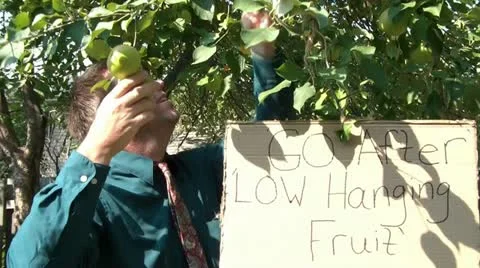 Go After Low Hanging Fruit, Businessman Stock Footage 12593958
