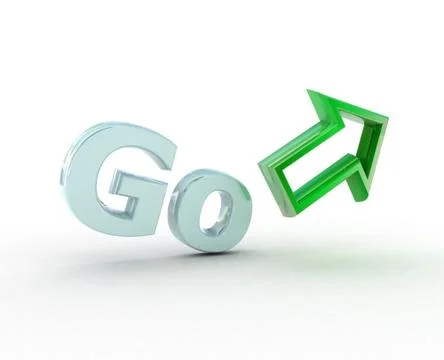 Go! and arrow. Stock Photos