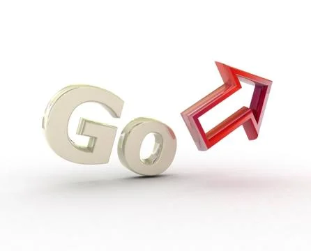 Go! and arrow. Stock Photos